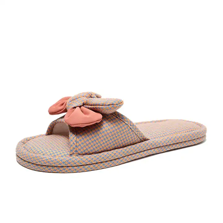 Custom Fashion Cotton Fabric Quiet Comfortable Home Slippers Wholesale Comfortable Indoor Breathable Slippers