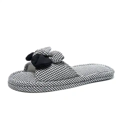 Custom Fashion Cotton Fabric Quiet Comfortable Home Slippers Wholesale Comfortable Indoor Breathable Slippers