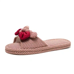 Custom Fashion Cotton Fabric Quiet Comfortable Home Slippers Wholesale Comfortable Indoor Breathable Slippers