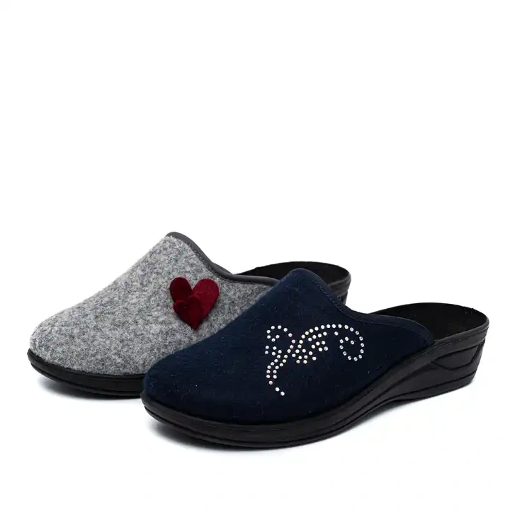 Non-Slip Comfortable women'S Warm Indoor Wool Felt Cotton Slippers In Winter For women