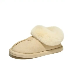 Fashion thickened home fluffy plush slipper for women winter warm fur lightweight indoor snow shoes plush slipper