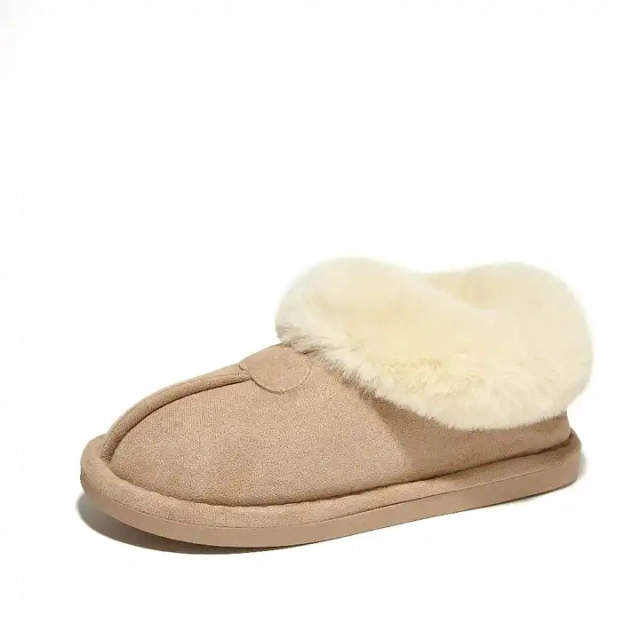 Fashion thickened home fluffy plush slipper for women winter warm fur lightweight indoor snow shoes plush slipper