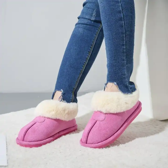 Fashion thickened home fluffy plush slipper for women winter warm fur lightweight indoor snow shoes plush slipper