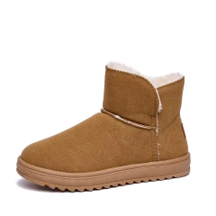 Wholesale Fashion Large Size Casual Winter Boots for Women Plush Warm Anti slip Plat Round Toe Snow Boots for Women