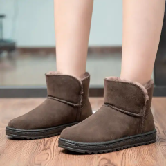 Wholesale Fashion Large Size Casual Winter Boots for Women Plush Warm Anti slip Plat Round Toe Snow Boots for Women