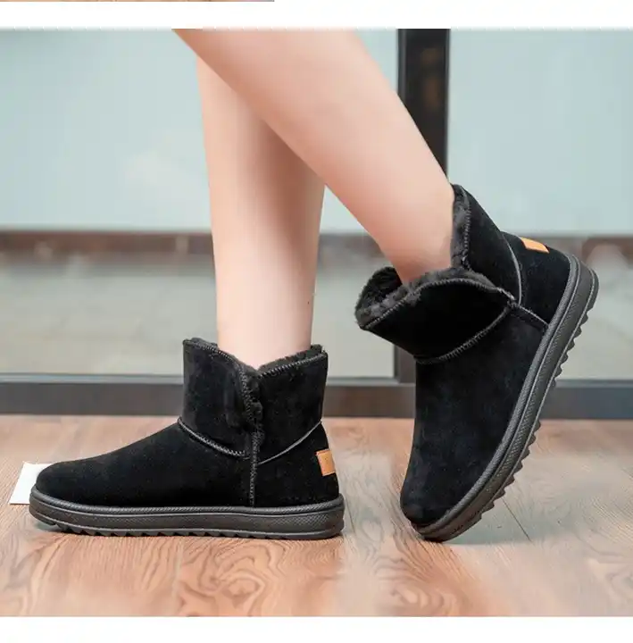 Wholesale Fashion Large Size Casual Winter Boots for Women Plush Warm Anti slip Plat Round Toe Snow Boots for Women