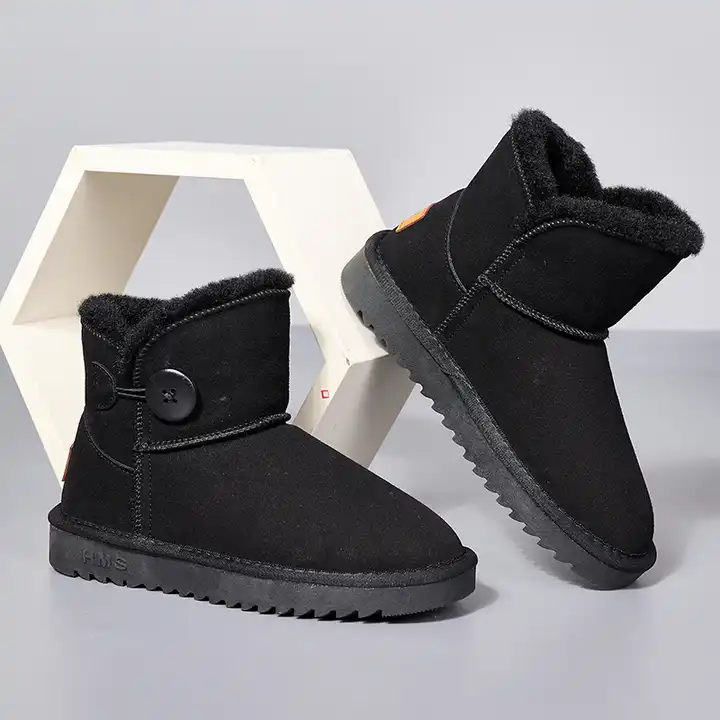 Wholesale Plush Warm Winter Shoes Boots for Women Fashion Trend Black Brown Winter Snow Boots for Women