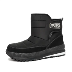 Wholesale New Winter Plush Casual Comfortable Anti-slip Snow Boots Fashion Thick Soles Light Black Snow Shoes