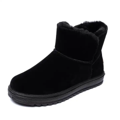 Wholesale Fashion Large Size Casual Winter Boots for Women Plush Warm Anti slip Plat Round Toe Snow Boots for Women