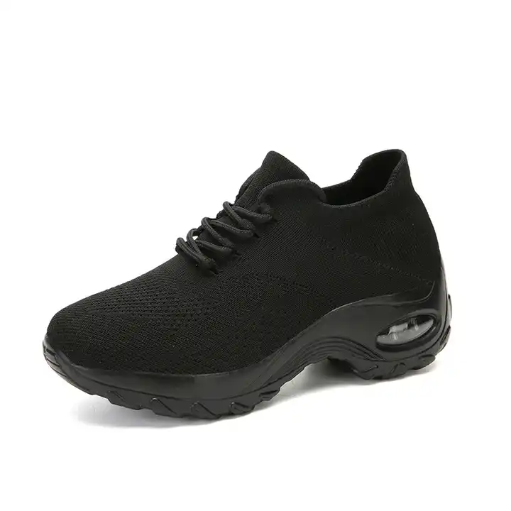 Knitting Women Casual Shoes Fashion Design Sports Breathable Elastic Force Bottom Shoes