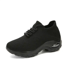 Knitting Women Casual Shoes Fashion Design Sports Breathable Elastic Force Bottom Shoes