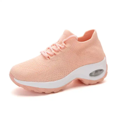 Knitting Women Casual Shoes Fashion Design Sports Breathable Elastic Force Bottom Shoes