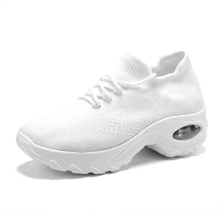 Knitting Women Casual Shoes Fashion Design Sports Breathable Elastic Force Bottom Shoes