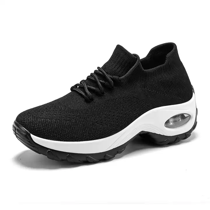 Knitting Women Casual Shoes Fashion Design Sports Breathable Elastic Force Bottom Shoes
