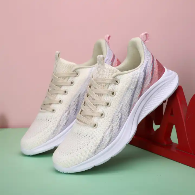 Sports shoes women's new summer colorful breathable mesh casual women's shoes flat bottomed soft soled travel shoes