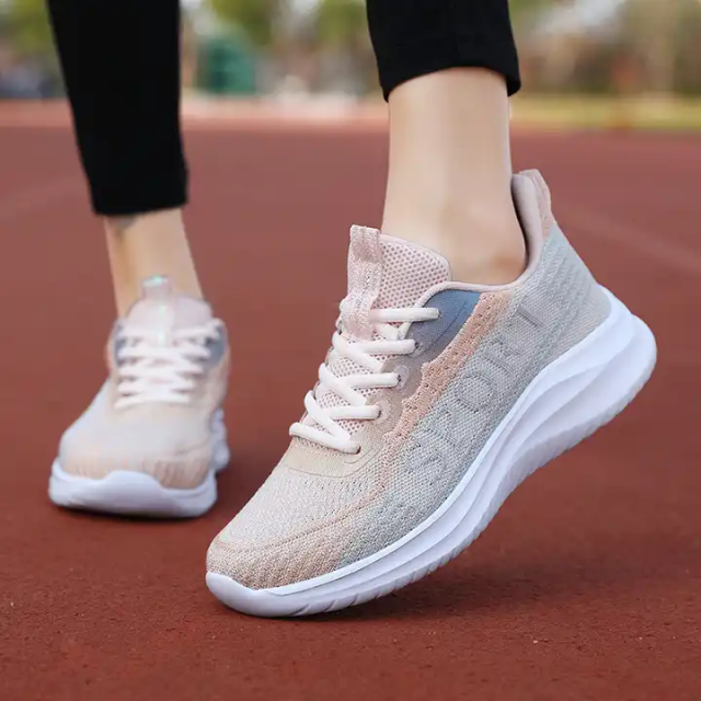 Spring and Summer New Mesh Embroidery Breathable Women's Sports Shoes Running Soft Sole Lightweight Women Casual Shoes