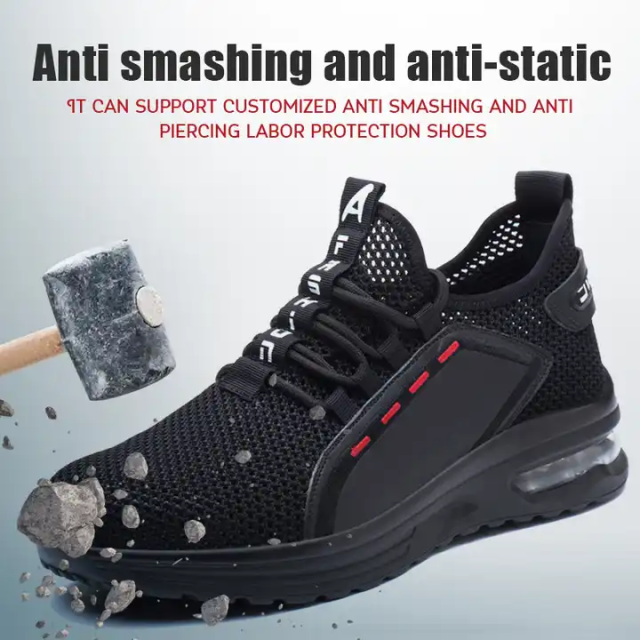 Breathable Mesh Upper Anti-Smash Steel Toe Large Szie Safety Shoes Anti Impact Anti Puncture Safety Protection Shoes For Men