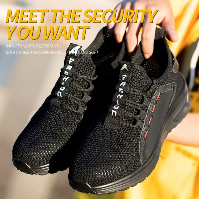 Breathable Mesh Upper Anti-Smash Steel Toe Large Szie Safety Shoes Anti Impact Anti Puncture Safety Protection Shoes For Men