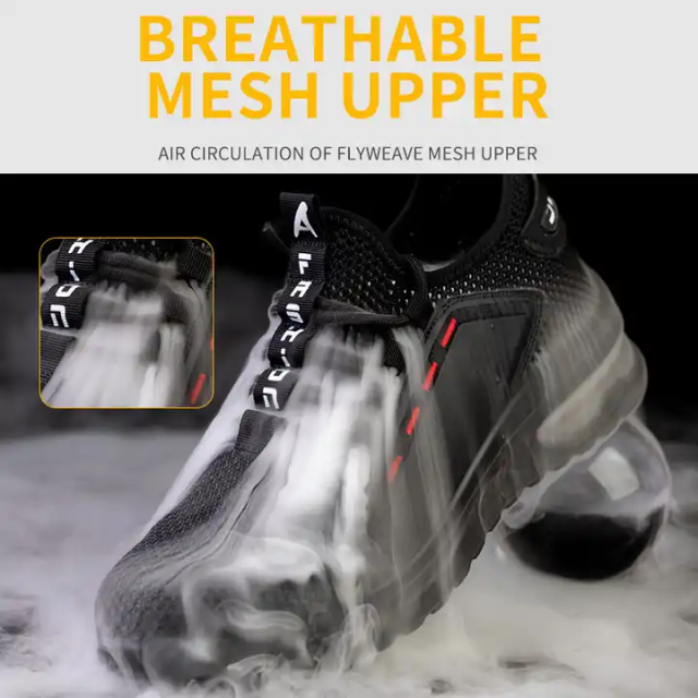 Breathable Mesh Upper Anti-Smash Steel Toe Large Szie Safety Shoes Anti Impact Anti Puncture Safety Protection Shoes For Men