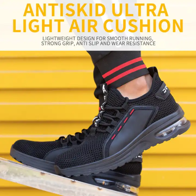 Breathable Mesh Upper Anti-Smash Steel Toe Large Szie Safety Shoes Anti Impact Anti Puncture Safety Protection Shoes For Men