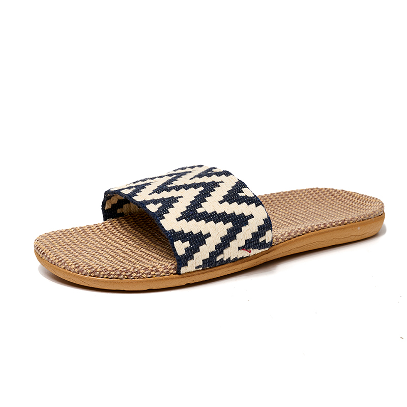 Wholesale Silent Soft-sole Home Slippers Non-slip Linen Weaving Rattan Cool Slippers Summer Indoor Slippers