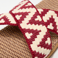 Trendy Home Wooden Floor Silent Rattan Slippers Wholesale Summer Living Room Sandals Woven Thick Sole Slippers