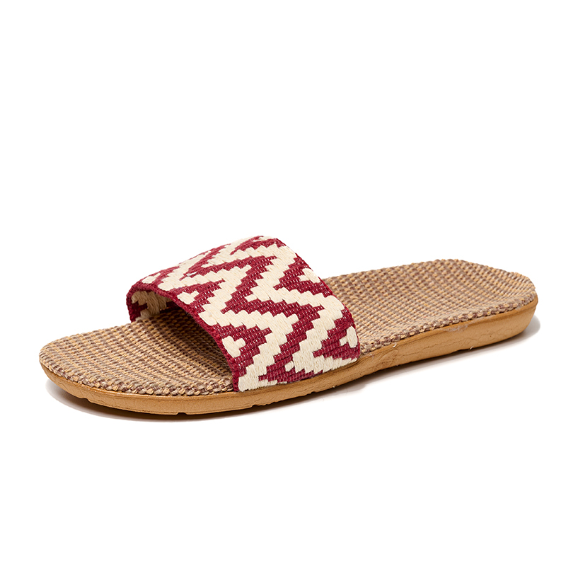 Wholesale Silent Soft-sole Home Slippers Non-slip Linen Weaving Rattan Cool Slippers Summer Indoor Slippers