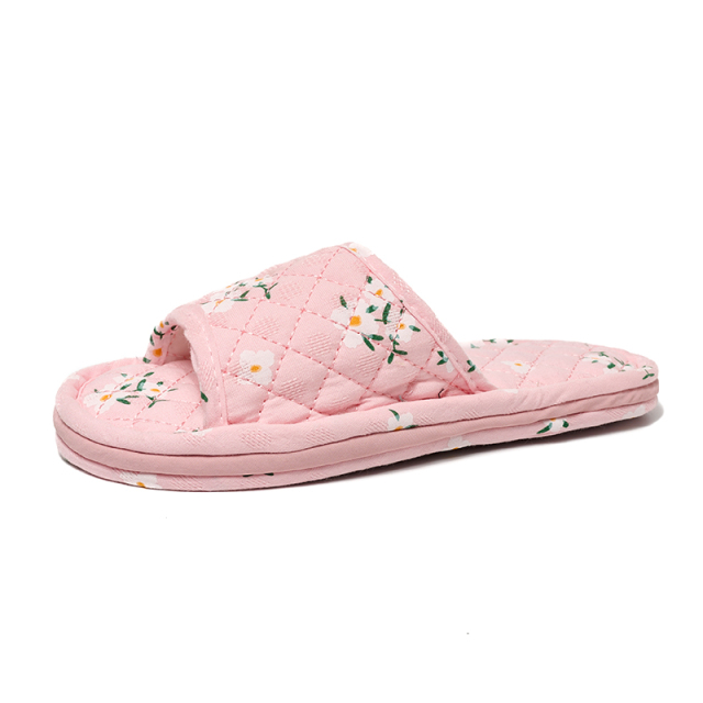 Wholesale Thick Sole Printed Cotton Bedroom Women's Slippers Three Layer Thick Bottom Silent Non-slip Indoor Soft Cloth Slippers
