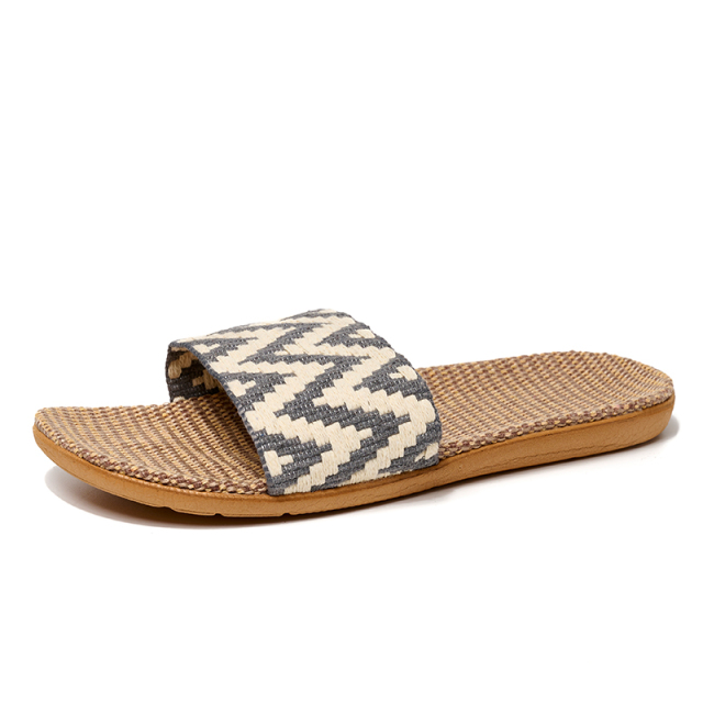 Wholesale Silent Soft-sole Home Slippers Non-slip Linen Weaving Rattan Cool Slippers Summer Indoor Slippers