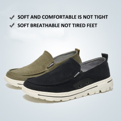 Spring New Canvas Shoes Men Breathable Comfortable Cloth Shoes Slip-on Ankle Lazy Soft Soled Board Shoes Wholesale