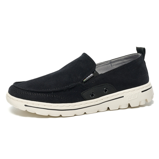 Spring New Canvas Shoes Men Breathable Comfortable Cloth Shoes Slip-on Ankle Lazy Soft Soled Board Shoes Wholesale