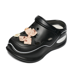 Wholesale High Quality Outdoor Slippers With Thick Eva Soles Garden Shoes Cute Bow And Bear Decorative Clogs For Women