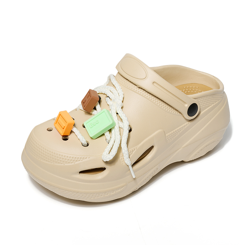 Popular Women's Beach Sandals Eva Platform Comfortable Lightweight Garden Shoes Letter Rope Slippers For Girls