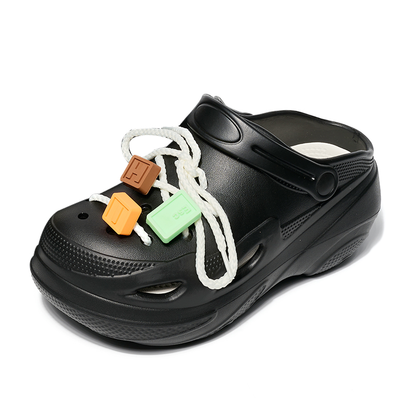 Popular Women's Beach Sandals Eva Platform Comfortable Lightweight Garden Shoes Letter Rope Slippers For Girls