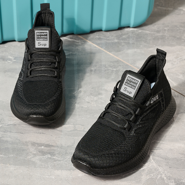 Summer New Comfortable Fly Woven Sneakers Breathable Soft Sole Casual Shoes Men Sports Light Mesh Shoes