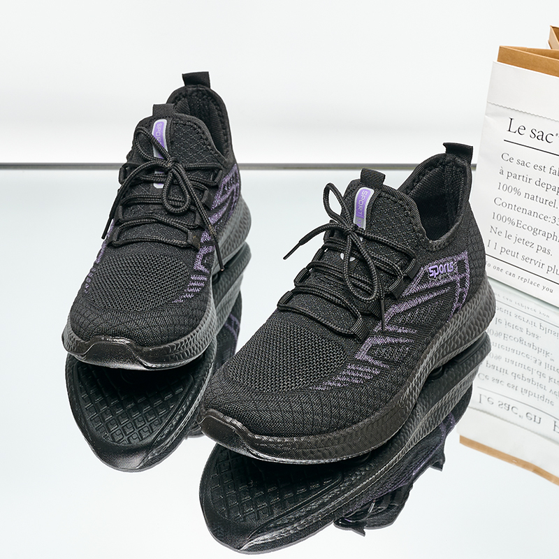 New Spring And Autumn Fly-woven Casual Shoes Comfortable Running Sports Women's Shoes Wholesale Breathable Women's Single Shoes