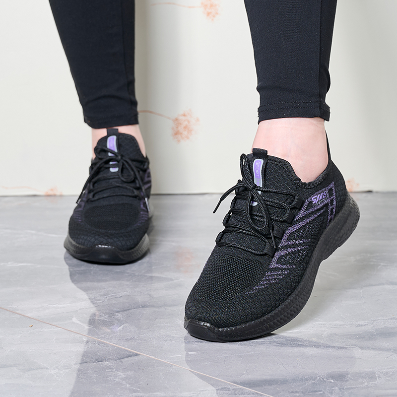 New Spring And Autumn Fly-woven Casual Shoes Comfortable Running Sports Women's Shoes Wholesale Breathable Women's Single Shoes