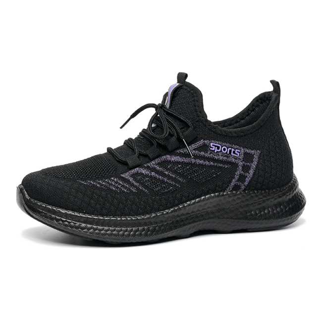 New Spring And Autumn Fly-woven Casual Shoes Comfortable Running Sports Women's Shoes Wholesale Breathable Women's Single Shoes