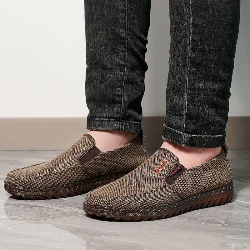Retro Style Men's Breathable Cloth Shoes Loafers Lightweight Non-slip Casual Shoes Men's Walking Shoes