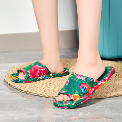 Wholesale Custom National Characteristics Indoor Breathable Double Soles Cotton Slippers Lightweight Bedroom Soft Sole Slippers