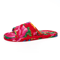 Wholesale Custom National Characteristics Indoor Breathable Double Soles Cotton Slippers Lightweight Bedroom Soft Sole Slippers