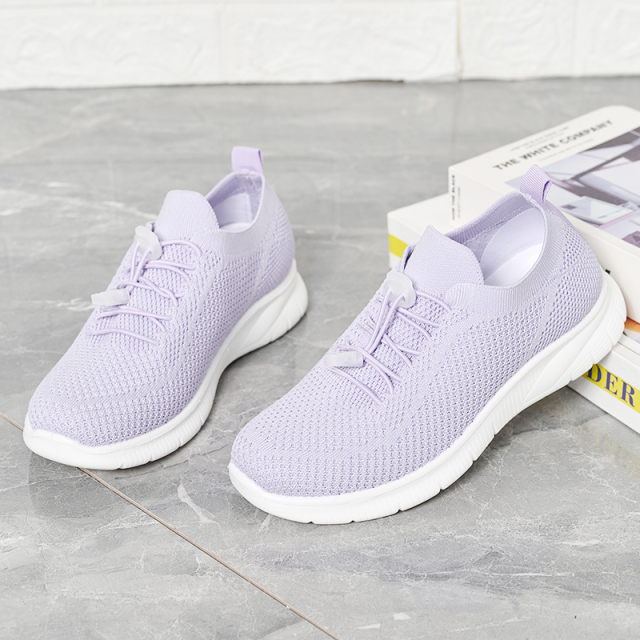 Wholesale All Woven Upper Light And Breathable Women's Shoes Sneakers Thick Sole Soft Walking Casual Shoes For Women