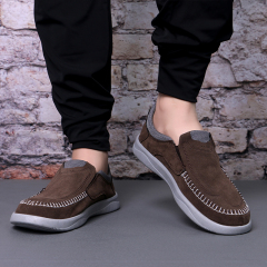 Genuine Leather Hot Sale Summer Fashion Slip-on Breathable Lightweight Comfortable Casual  Lazy Flat Loafers Shoes For Men