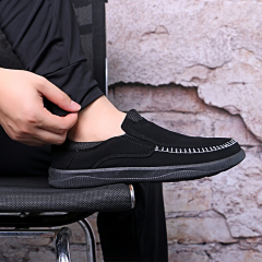 Genuine Leather Hot Sale Summer Fashion Slip-on Breathable Lightweight Comfortable Casual  Lazy Flat Loafers Shoes For Men