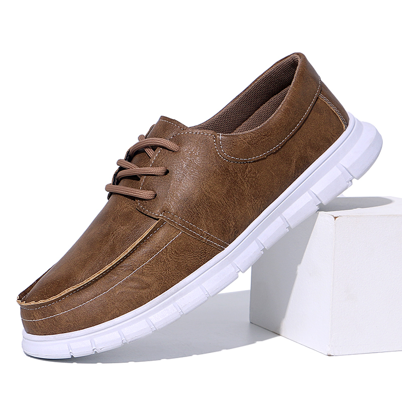 High Quality Rubber Sole Lace Up Fashion Comfortable Casual Leather Slip-on Office Leather Chunky Dress Shoes For Men