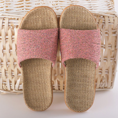 Wholesale Couple Large Size Indoor Slippers Wooden Floor Cotton Linen Slippers Home Non-slip Men And Women Linen Slippers