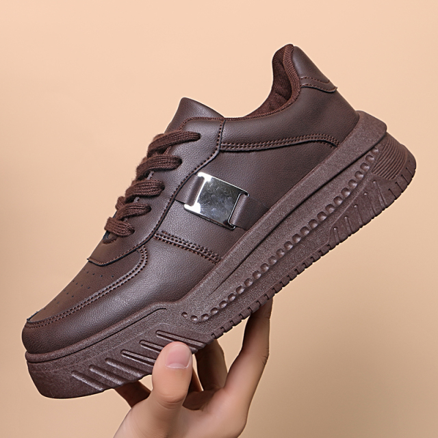 New High Quality Microfiber Sneakers Breathable Men's Flat Leather Shoes Fashion Low Price Height Increase Men's Shoes