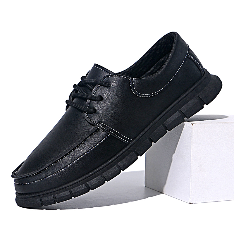High Quality Rubber Sole Lace Up Fashion Comfortable Casual Leather Slip-on Office Leather Chunky Dress Shoes For Men