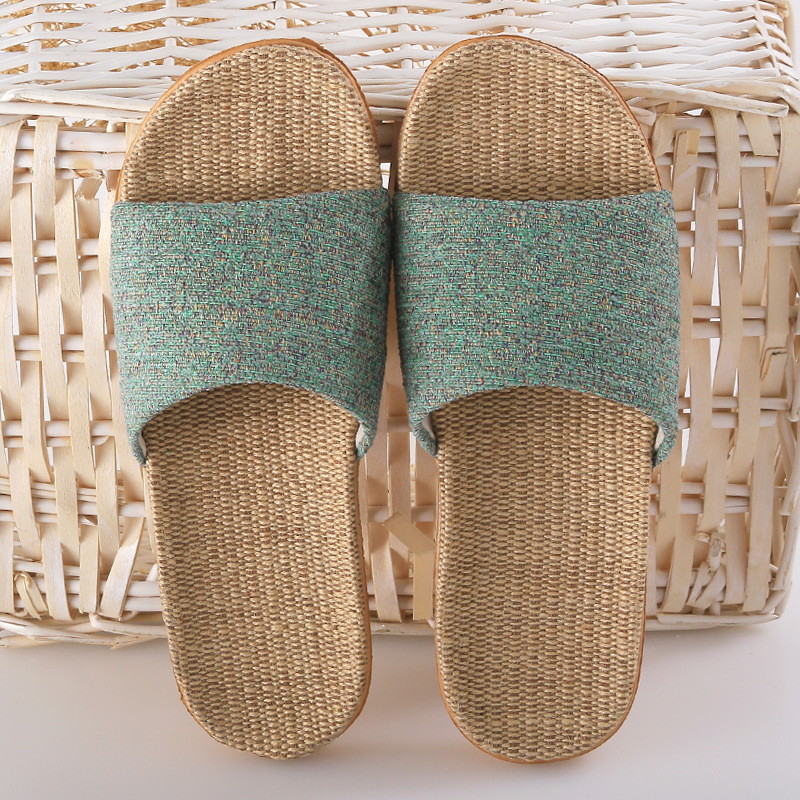 Wholesale Couple Large Size Indoor Slippers Wooden Floor Cotton Linen Slippers Home Non-slip Men And Women Linen Slippers