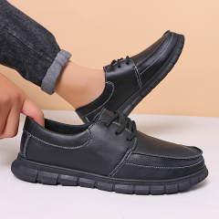 High Quality Rubber Sole Lace Up Fashion Comfortable Casual Leather Slip-on Office Leather Chunky Dress Shoes For Men